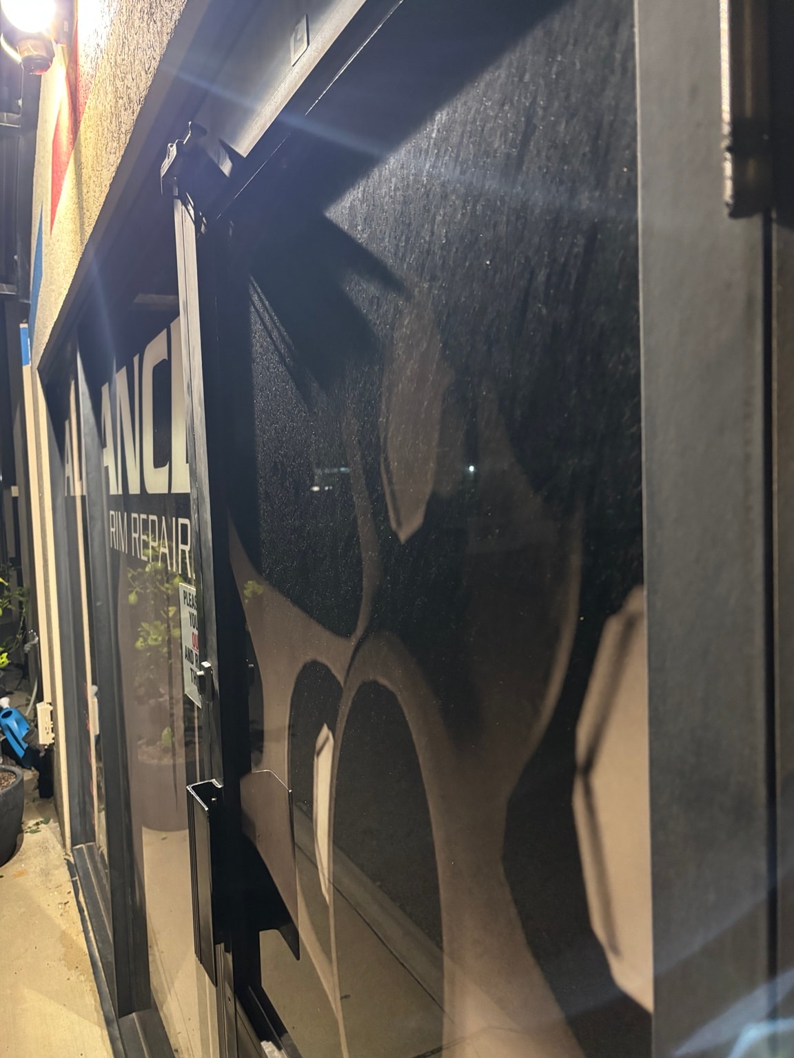 Shopfront window before cleaning